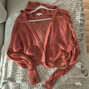 Orange Net Cardigan